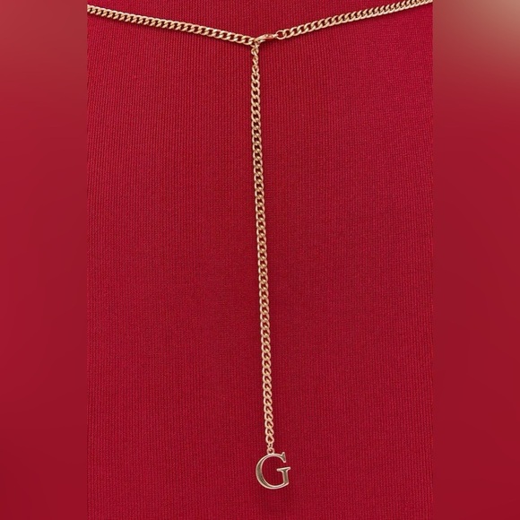 New Guess Vibrant Red Backless Dress SZ L - Picture 4 of 11